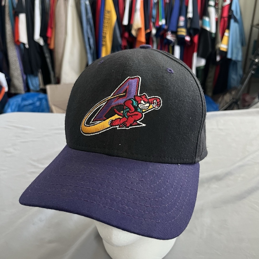 Vintage Akron Aeros Snapback Hat New Era DuPont Visor Pro Model 90s Minor League